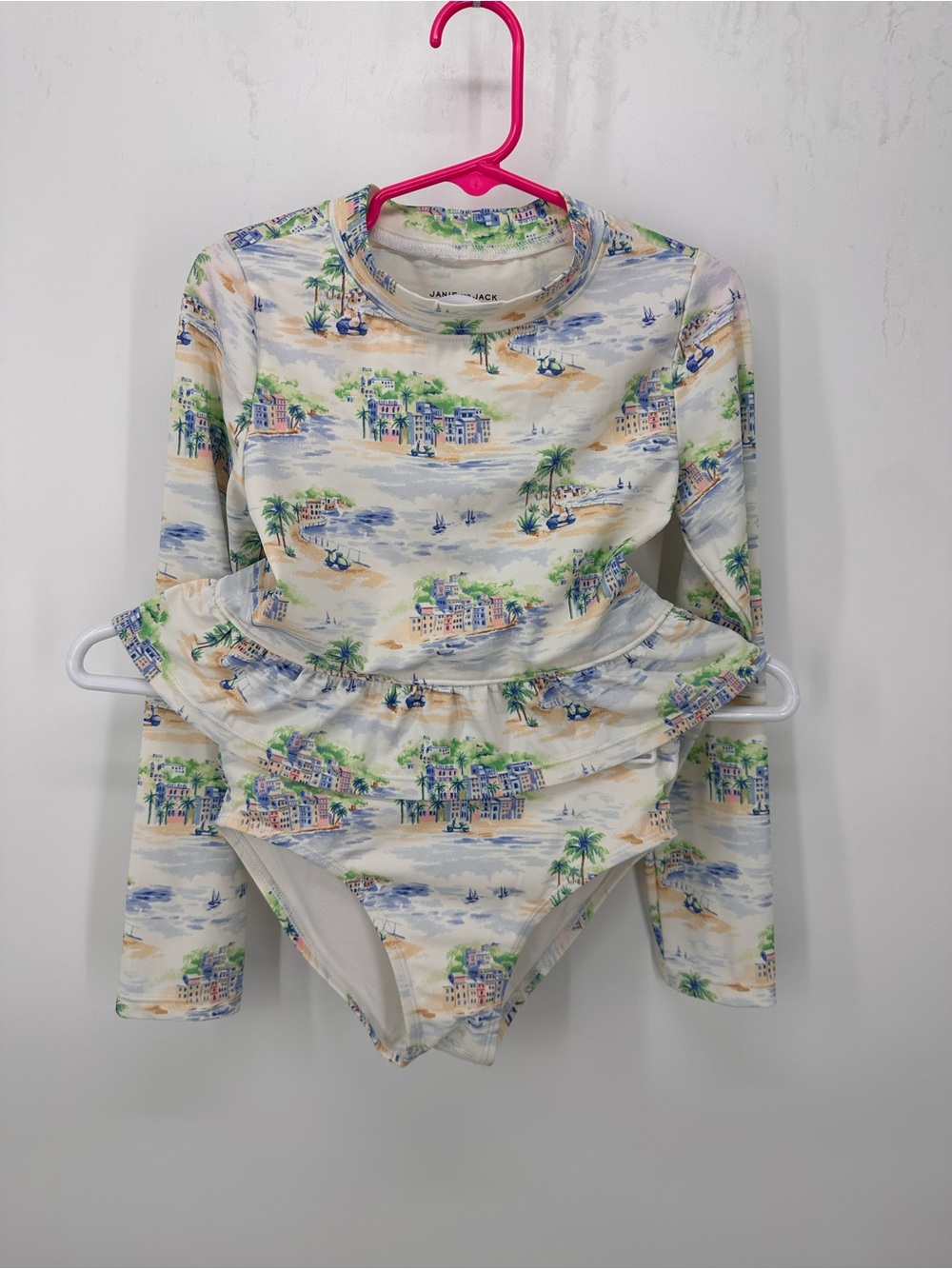 Janie and Jack Girl 2 Piece Coastal Design Swimsuit Size 6